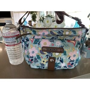 Lily Bloom Cristina Crossbody bag Fairy Wren pattern Adjustable Strap NWT